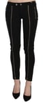 GALLIANO Jeans Black Low Waist Zipper Cropped Skinny Denim Pants s. W26