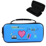 Etui pochette pour Nintendo Switch Lite bleu avec votre prenom motif pixel facon jeux video