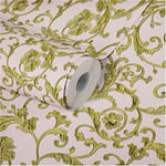 Papier peint Versace Papier Peint Baroque Butterfly Barocco Papier peint intissé 10.05 m x 0.70 m Or Rosé Vert Made in Germany 343264 34326-4