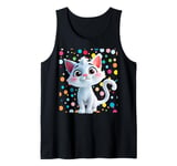 Funny Spotty 2024 Cat Dotty Spots Kids Boys Girls Meme Tank Top