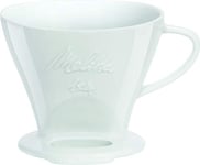 Melitta Porte Filtre à Café en Porcelaine, Pour Over, Blanc, 1x4