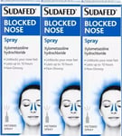 3 x 10ML SUDAFED BLOCKED NOSE NASAL SPRAY FREE P&P