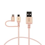 Ksix b0914cum02 – Câble de données Micro USB avec Adaptateur Lightning, Couleur Or métallique