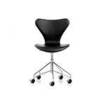 Fritz Hansen - Sjuan 3117 Helklädd Läder Wild Black - Kontorsstolar - designer_arne_jacobsen - Svart