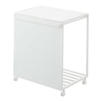 Yamazaki 1820 TOWER Poubelle avec 2 Compartiments & Roulettes Blanc Acier/Polypropylène/Nylon Minimaliste 52 x 44 x 60 cm