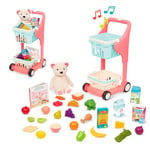 B. toys by Battat BX2054Z - Shop & Glow Caddie Musical Garni avec Aliments en Jouet, Ours en Peluche et Livre (en anglais) - Dès 2 ans