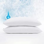 Serta Power Chill Lot de 2 Protections d'oreiller rafraîchissantes, résistantes aux Taches et à Fermeture éclair, protège l'oreiller de la poussière et de la saleté (très Grand lit, Blanc)