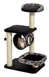 MidWest Homes for Pets Arbre à chat - Modèle 138E-BK | Mobilier pour chat Escapade, arbre à chat à 4 étages avec griffoir en sisal et abri pour chat, motif noir/blanc, taille M