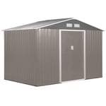 9 X 6FT Outdoor Storage Garden Shed Sliding Door Galvanised Metal