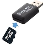 INECK® Clé USB lecteur micro carte sd - Noir