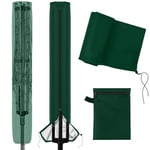 Newthinking Rotary Washing Line Cover, 420D Heavy Duty Waterproof Washing Line Cover with Zips for Dryer Rotary Line, 168x16x16cm (Green)