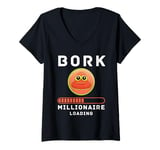 Womens Bork Millionaire Loading Crypto Meme Shitcoin V-Neck T-Shirt