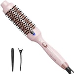 Wavytalk Thermal Brush Brosse Thermique de 38mm, Brosse Bouclante Ionique Chauffante pour Créer des Boucles Naturelles, Fonction Double Tension pour un Style Soufflé Rosa