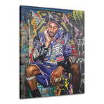EXPOTE Kobe Bryant Impression sur toile murale Mamba Mentality Inspiration, joueur de basket-ball, sport, œuvre d'art de motivation pour la maison, le bureau, la salle de sport, 40,6 x 61 cm – Sans