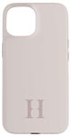 Coque pour iPhone 15 Lettre H Monogramme Initiale H Beige Marron Cadeau pour Elle Femme