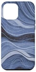 Coque pour iPhone 12 Pro Max Bleu clair, bleu marine et motif tourbillons noirs