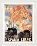 Lumartos, Vintage Poster Espana Libre Contemporary Home Decor Wall Art Print, White Frame, A3 Size