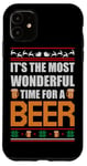 Coque pour iPhone 11 It's The Most Wonderful Time For A Beer Funny Ugly Christmas