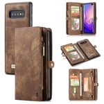 CaseMe Multi-slot Plånboksfodral Samsung Galaxy S10 Plus Brun