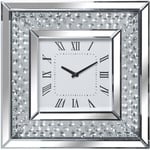 Horloge murale miroir avec diamants 40X40 Cm 40X4,5X40 Cm, batterie : 1Xaa No Inc.