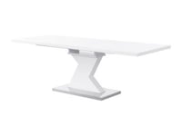 Table à manger extensible 6 à 8 personnes en MDF et acier inoxydable - Blanc - NOWATA