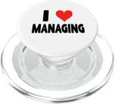 I Love Managing - Cœur mignon et drôle Superviseur Boss Director PopSockets PopGrip pour MagSafe