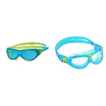 Zoggs Phantom Junior Swimming Goggles, UV Protection Swim Goggles, Quick Adjust children’s Goggles Straps & Aquasphere Seal Kid 2 Swimming Goggles Aqua - Clear Lens