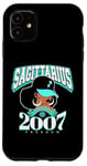 iPhone 11 Sagittarius 2007 Turquoise Birthday Afro Zodiac Queen Case