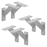 6x Support Etagere murale fixation flottante aluminium argent