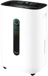 20L/Day Home Dehumidifier, Removes Condensation, Humidity, Damp, Moisture & Purifies Air Quality. Clothes Drying, Continues Drainage, Auto-Off, 24 Hours Timer for Homes, Offices, Basements, Laundry