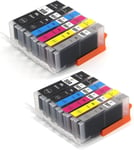 12 Cartouche d'encre Compatible pour Canon PGI-550 XL CLI-551 XL pour IP7200 IP7250 IX6800 IX6850 MG5400 MG5450 MG5550 MG5600 MG5650 MG5655 MG6400 MG6450 MG6650 MX720 MX725 MX920 MX925