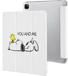 Étui Pour Ipad Pro 2021 Snoopy Woodstock 12,9 Pouces, Type Ordinateur Portable, Support À Trois Volets Avec Porte-Stylo, Veille/Réveil Automatique