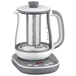 Tefal Tastea machine à thé, 8 réglages de température, Capacité de 1,5 L, Panier à thé amovible en acier inoxydable, Maintien au chaud, Corps en verre résistant, Base autonome 360° BJ551B10