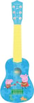 Lexibook Peppa Pig Georges Ma première guitare, 6 cordes en nylon, 53 cm, guide inclus, bleu/jaune, K200PP, 21-Inch