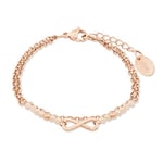 s.Oliver Bracelet en acier inoxydable pour dames, avec verre, 16+4 cm, couleur rose, Infinity, Livré dans une boîte cadeau de bijoux