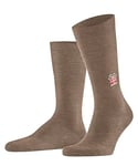 FALKE Men's Airport Sweet Gift M SO Wool Cotton Patterned 1 Pair Socks, Brown (Nutmeg Melange 5410), 5.5-6.5