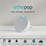 Echo Pop | High Definition Sound with Smart Home Controls and Alexa | Glacier Wh
