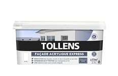 Tollens - Peinture Façade Acrylique - Pour Murs Extérieurs, Murets, Abris de Jardin - Mat - Blanc - 2,5L = 17m2 3T28868