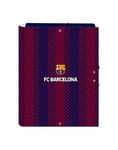 F.C. BARCELONA - Chemise Folio avec 3 rabats, idéal pour enfants de différents âges, confortable et polyvalent, qualité et résistance, 26 x 36,5 cm, couleur bleu marine/grenat