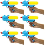 KIDS WATER PISTOL 6 PACK - WATER GUN SUMMER POOL BEACH PARTY BLUE AND YELLOW