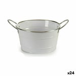 Cache-pot Seau Blanc Argenté Zinc 27,5 x 10,5 x 20 cm [24 Unités]