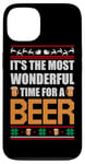 Coque pour iPhone 13 It's The Most Wonderful Time For A Beer Funny Ugly Christmas