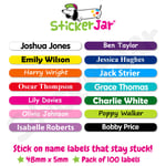 100 Personalised Stick On Name Labels Stickers Tags School Kids Waterproof NL01