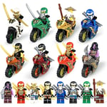 8 st Ninja Motorcykel Set Minifigurer Ninja Mini Figurer Block Leksaker  (FMY)