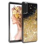 For Sony Xperia 10 II Phone Case Liquid Glitter cover Protective Gold