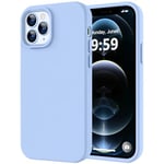 LOVE 3000 Compatible avec iPhone 12 Pro Max | Silicone Liquide épais | Doublure en Microfibre Anti-Rayures | Coque de Protection intégrale Robuste pour iPhone 12 Pro Max pour Femmes et Filles, Bleu