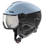 uvex Instinct Visor - Casque de Ski pour Hommes et Femmes - avec Visière - Réglage de la Taille Individuel - Glacier - Black Matt - 60-62 cm