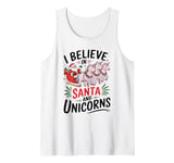 I Believe In Santa And Unicorns, I Love Xmas Funny Christmas Tank Top