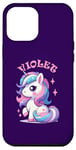 Coque pour iPhone 12 Pro Max Motif licorne violet pour fille