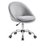 SONGMICS Chaise de Bureau, Fauteuil Pivotant en Tissu Coton-Lin, Siège Confort, Rembourrage en Mousse, Réglable en Hauteur, pour Bureau, Chambre, Gris Tourterelle OBG020G01